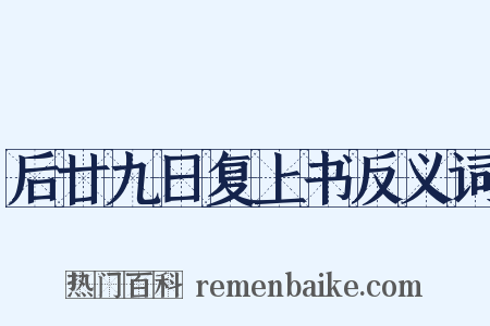后廿九日复上书反义词是什么意思的图片